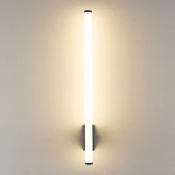 Aplique de pared LED VINA UP M, negro, altura 60 cm, IP44, CCT