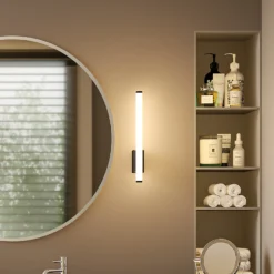 Aplique de pared LED VINA UP S, negro, altura 40 cm, IP44, CCT