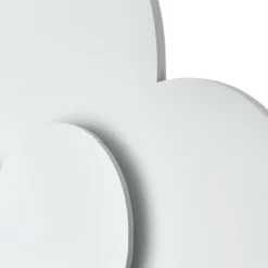 Aplique de pared LED Wölkchen con enchufe, blanco, madera, atenuable