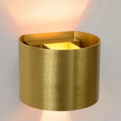 Aplique de pared LED Xio, redondo, dorado mate