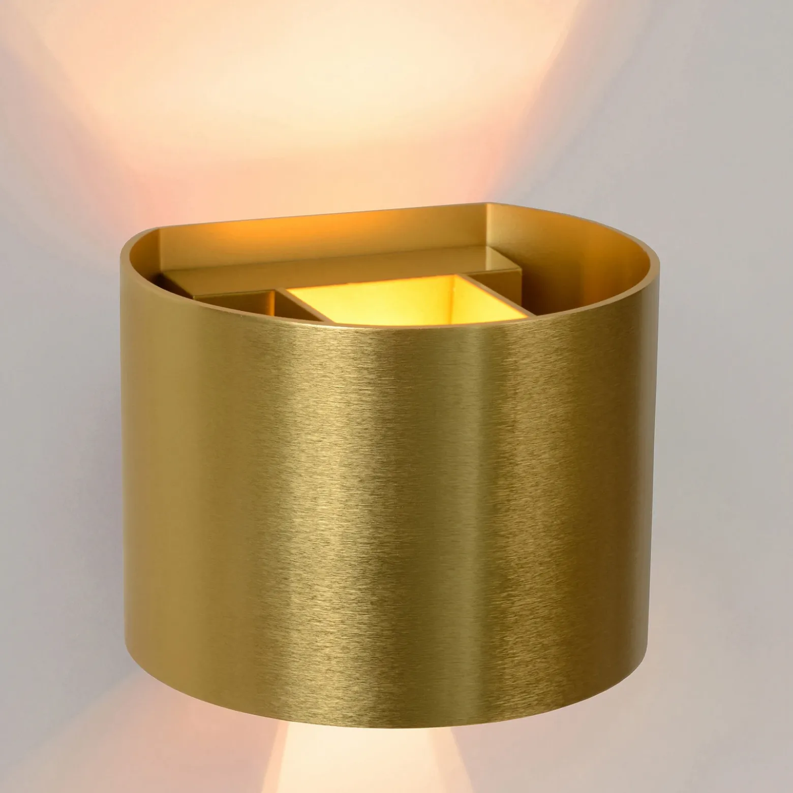 Aplique de pared LED Xio, redondo, dorado mate
