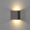 Aplique de pared LED Yva de Lindby, gris, hormigón, 13 x 13 cm, arriba/abajo
