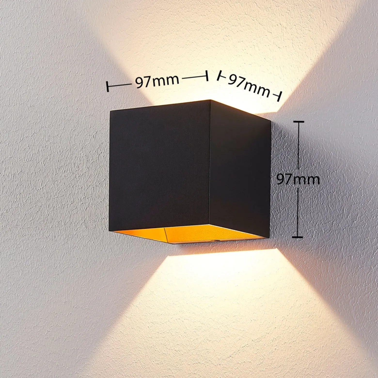 Aplique de pared LED Zuzana de Arcchio, angular, negro, 10 cm de ancho