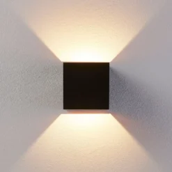 Aplique de pared LED Zuzana de Arcchio, angular, negro, 10 cm de ancho