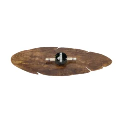 Aplique de pared Lehti de Envostar, forma de hoja, nogal, 69 x 24 cm