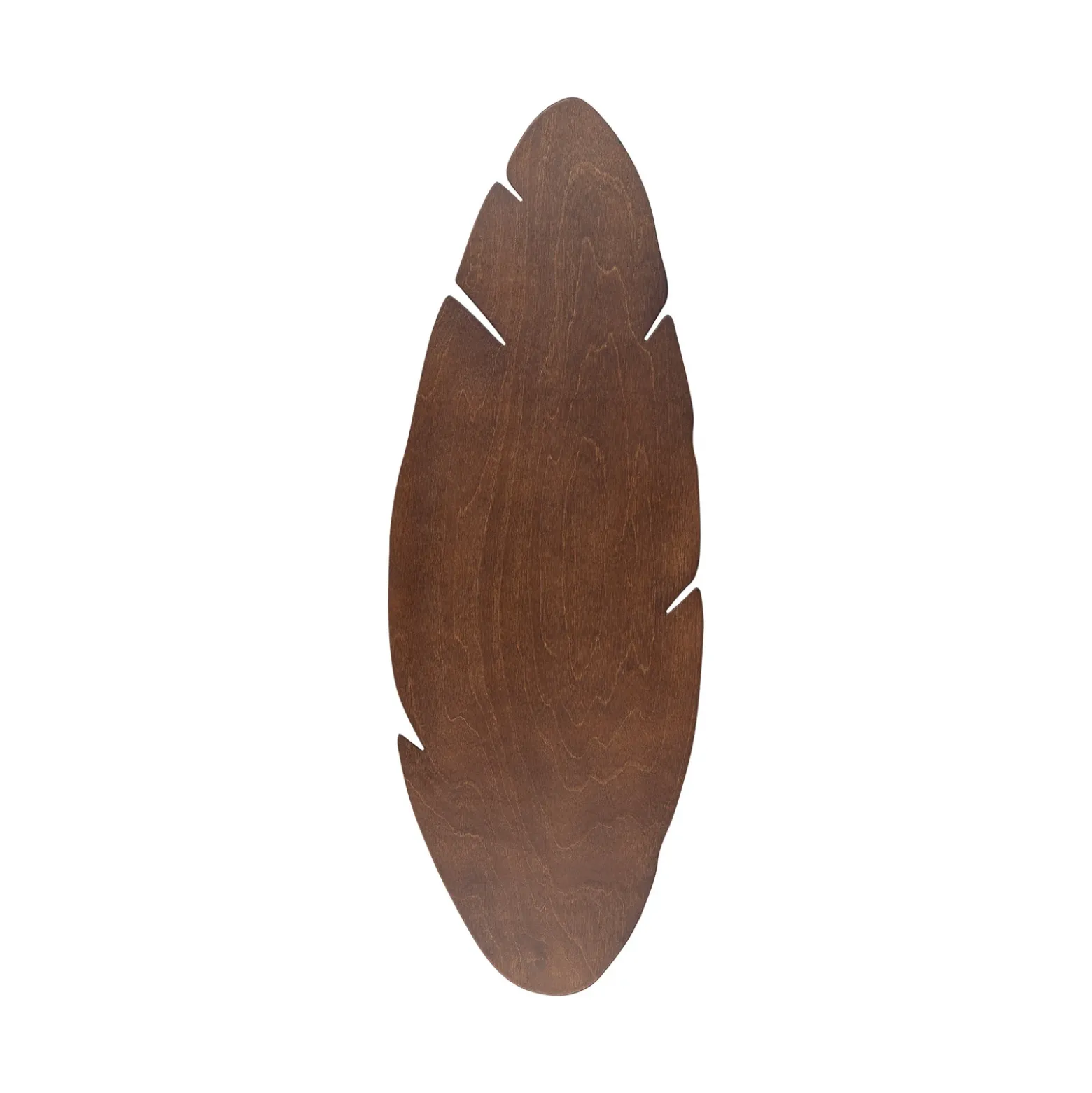 Aplique de pared Lehti de Envostar, forma de hoja, nogal, 69 x 24 cm