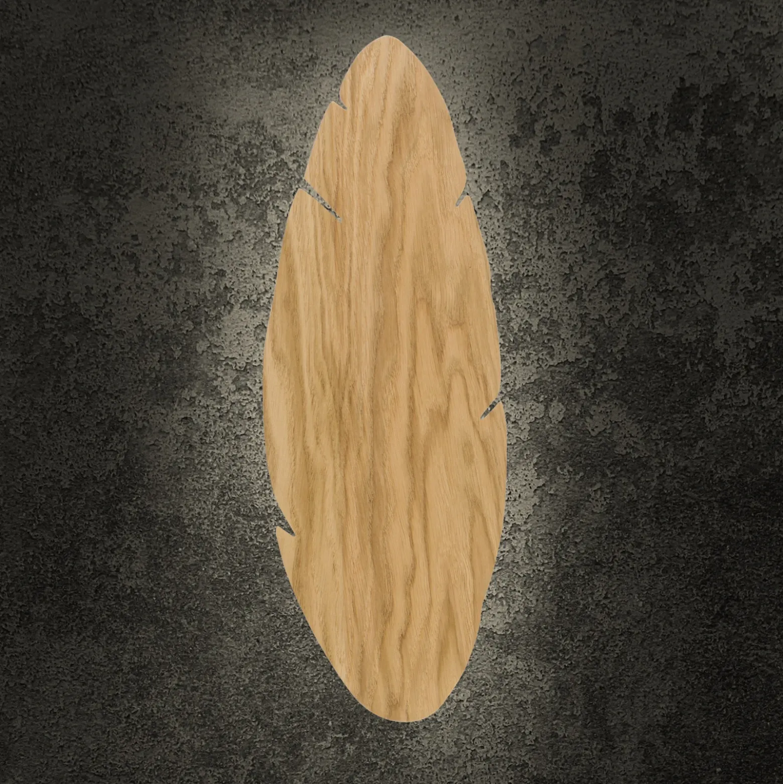 Aplique de pared Lehti, madera clara, 51 x 18 cm, forma de hoja