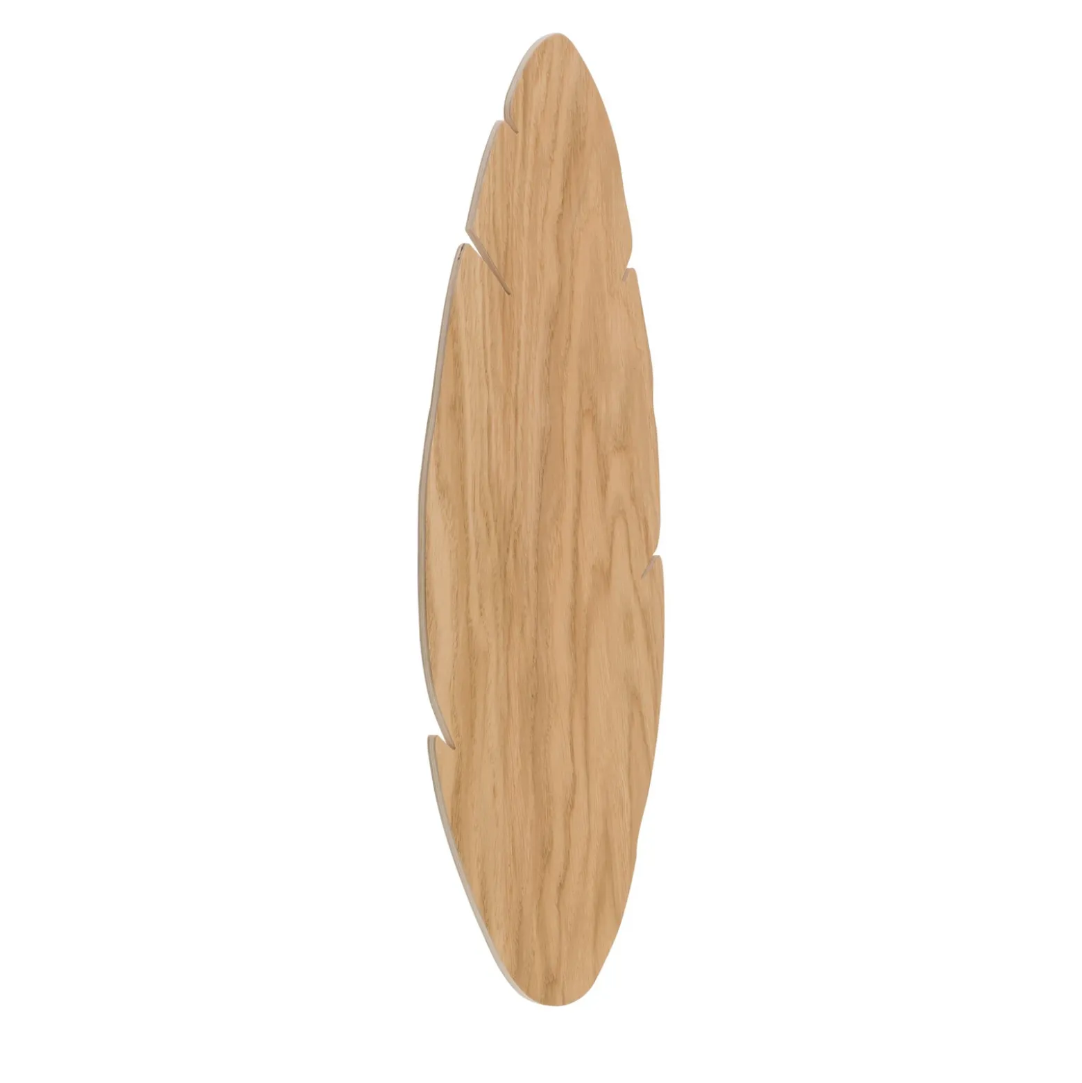 Aplique de pared Lehti, madera clara, 51 x 18 cm, forma de hoja