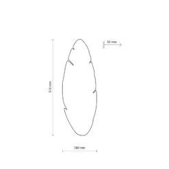Aplique de pared Lehti, madera clara, 51 x 18 cm, forma de hoja