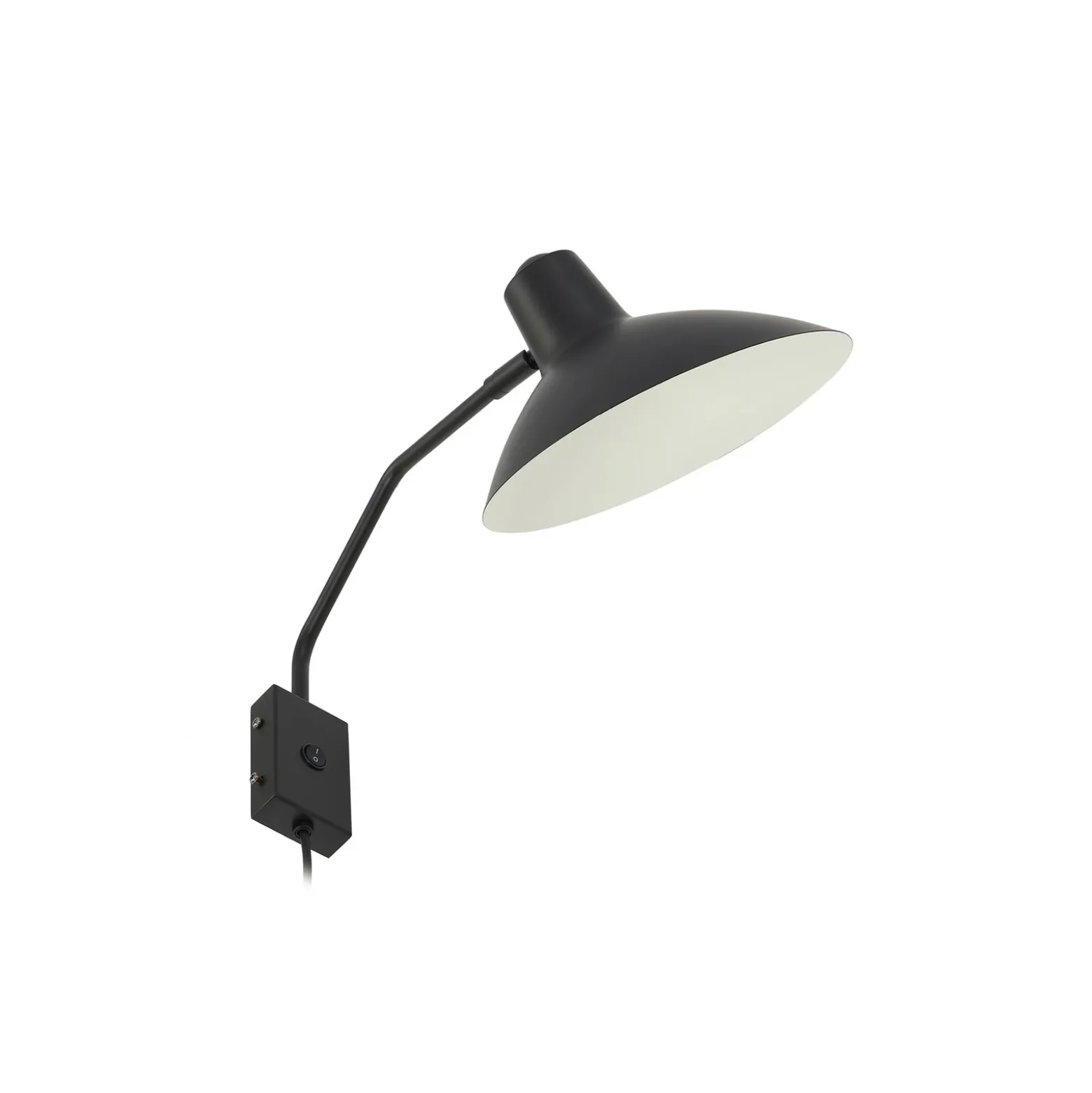 Aplique de pared Lindby Adrik, negro, metal, con enchufe
