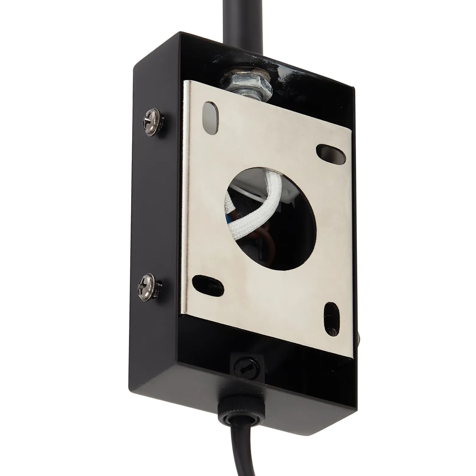 Aplique de pared Lindby Adrik, negro, metal, con enchufe