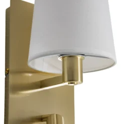 Aplique de pared Lindby Aiden, blanco, latón, brazo de lectura LED