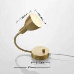 Aplique de pared Lindby Amrei, latón envejecido, 42 cm, enchufable, atenuable