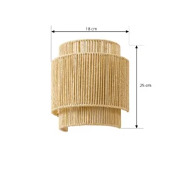 Aplique de pared Lindby Anuva, color natural, papel, altura 25 cm