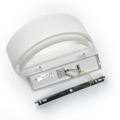 Aplique de pared Lindby Cassian, escayola, 32 cm, blanco, semicircular