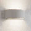 Aplique de pared Lindby Cassian, escayola, 32 cm, blanco, semicircular