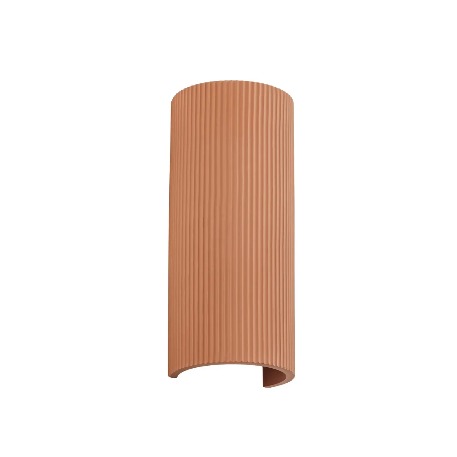 Aplique de pared Lindby Colja, terracota, redondo, 30,5 cm, yeso