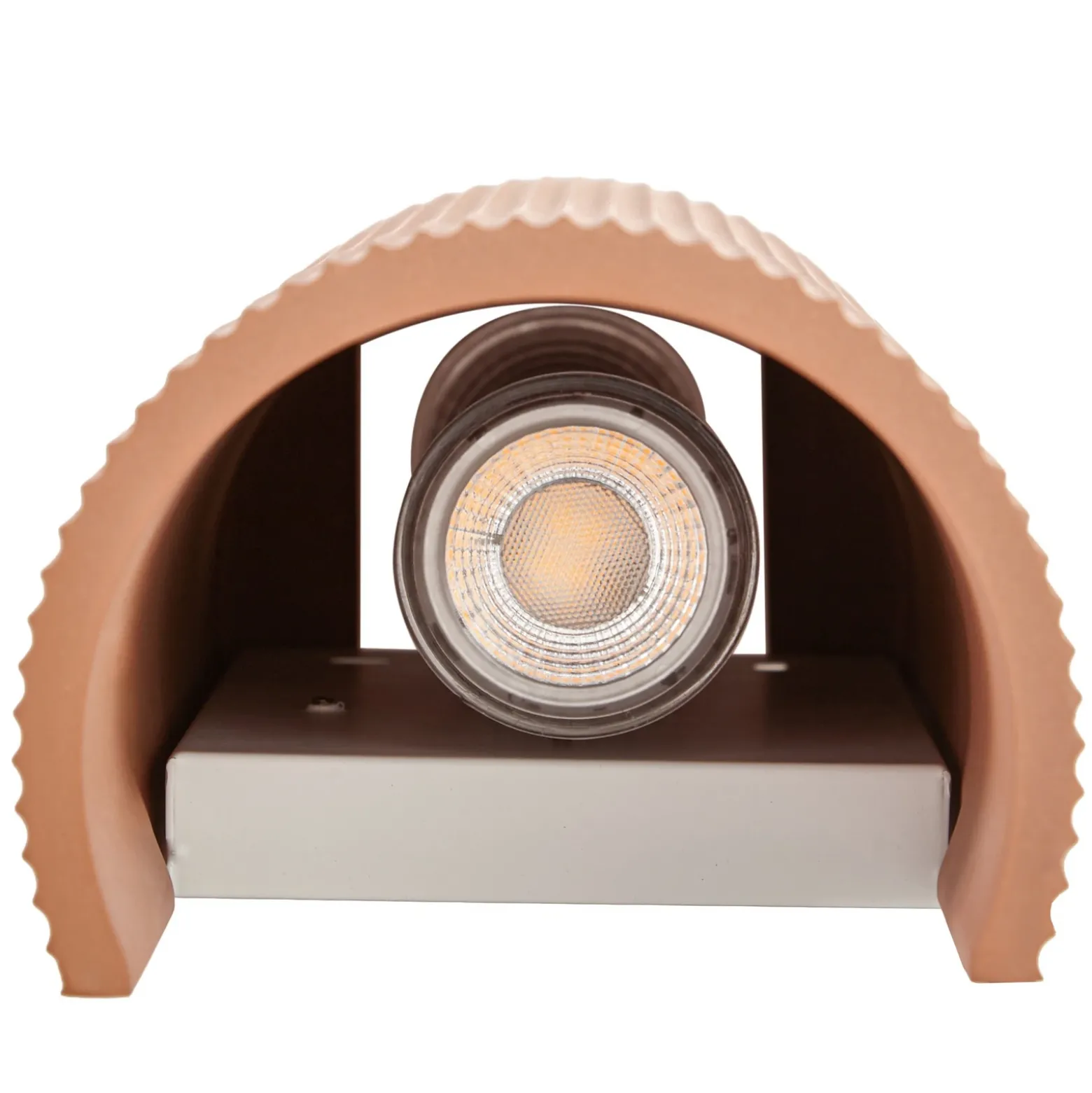 Aplique de pared Lindby Colja, terracota, redondo, 30,5 cm, yeso