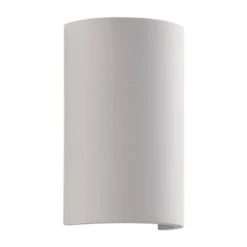 Aplique de pared Lindby Colja, redondo, altura 16 cm, escayola, blanco