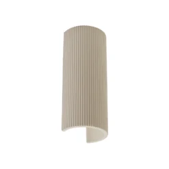 Aplique de pared Lindby Colja, redondo, altura 30,5 cm, yeso, beige