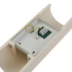Aplique de pared Lindby Colja, redondo, altura 30,5 cm, yeso, beige