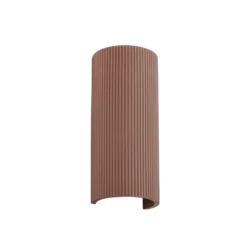 Aplique de pared Lindby Colja, marrón, redondo, altura 30,5 cm, yeso