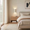 Aplique de pared Lindby Colja, redondo, altura 30,5 cm, yeso, beige