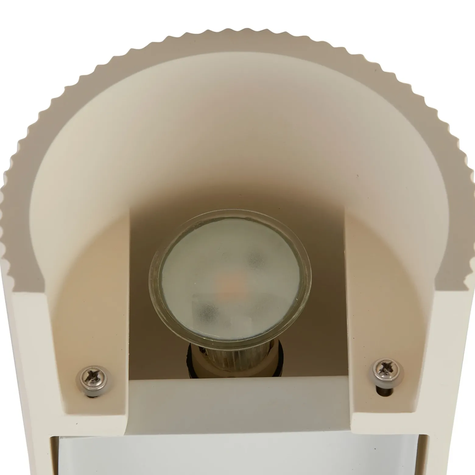 Aplique de pared Lindby Colja, redondo, altura 30,5 cm, yeso, beige