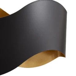 Aplique de pared Lindby Dailin, negro/dorado, 30 cm, metal