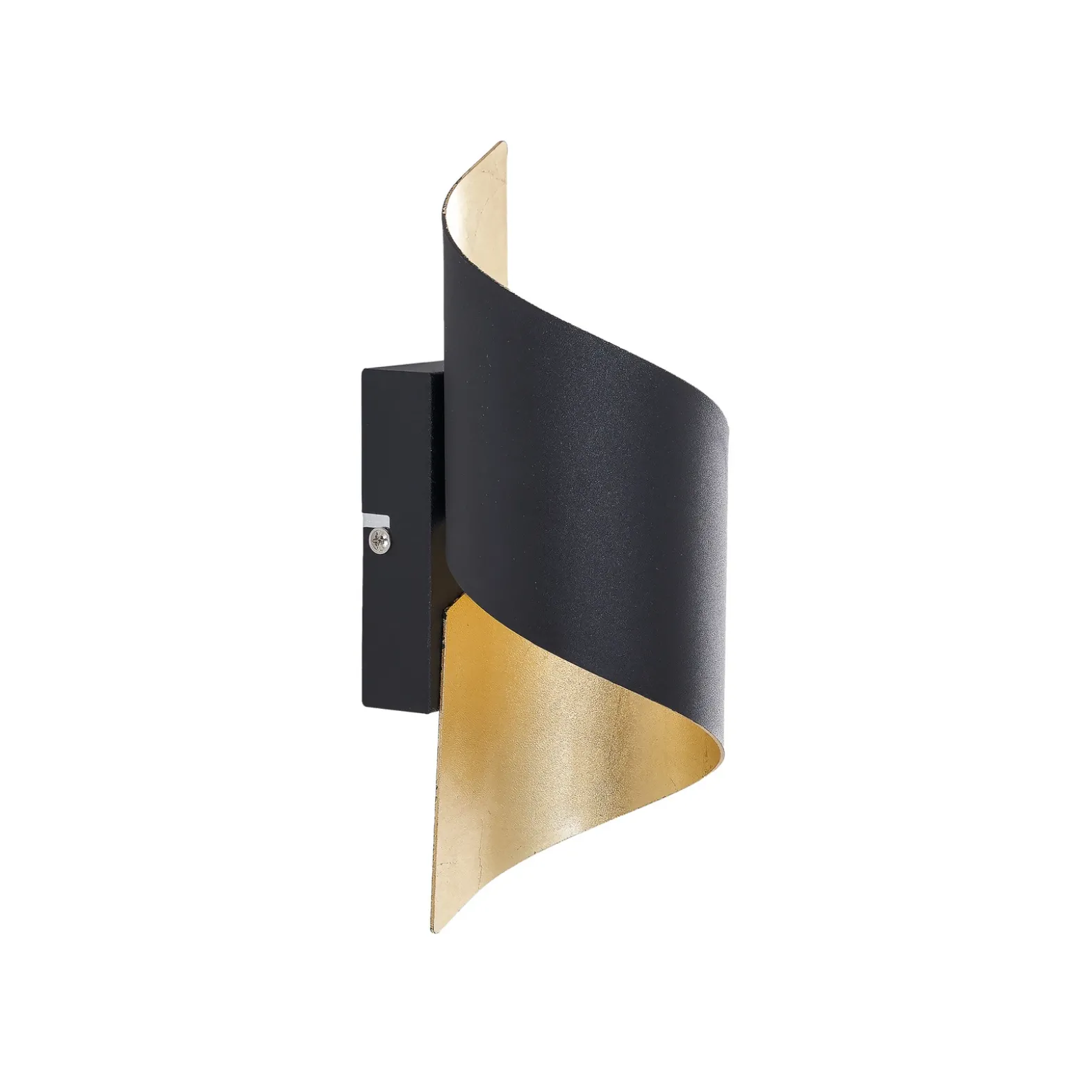 Aplique de pared Lindby Desirio, negro/oro, 24cm, metal