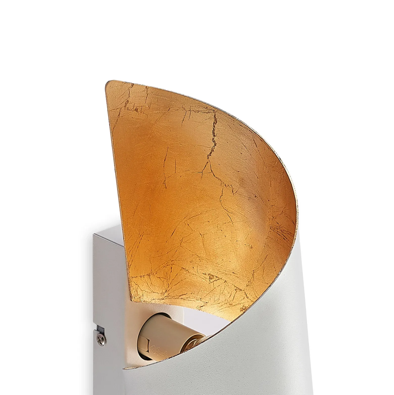 Aplique de pared Lindby Desirio, blanco/oro, 35cm, metal