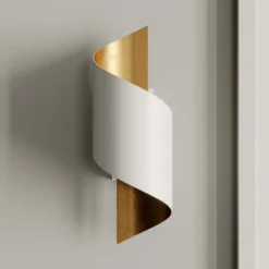 Aplique de pared Lindby Desirio, blanco/oro, 24cm, metal