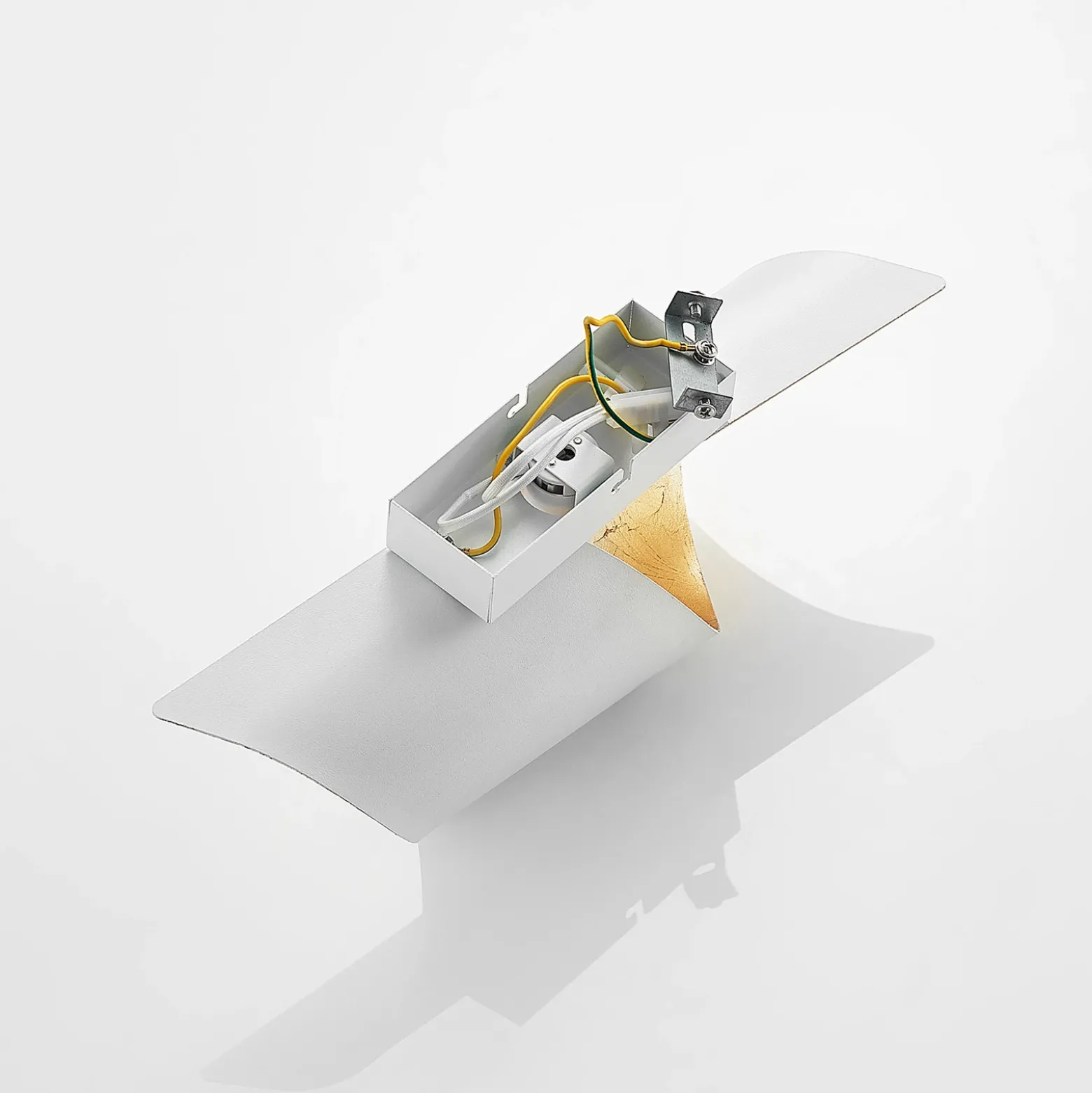 Aplique de pared Lindby Desirio, blanco/oro, 35cm, metal
