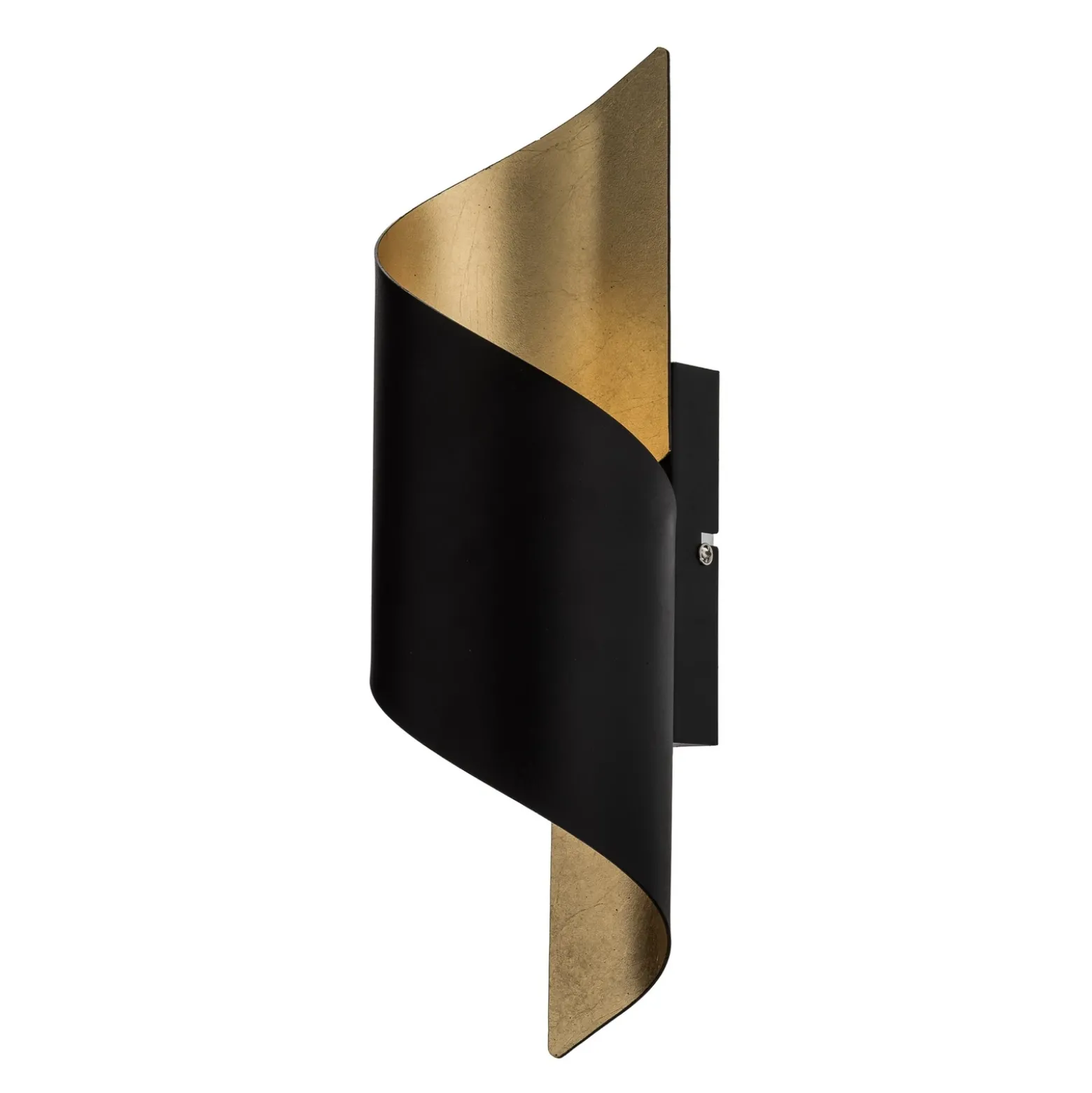 Aplique de pared Lindby Desirio, negro/oro, 35cm, metal