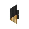 Aplique de pared Lindby Desirio, negro/oro, 35cm, metal