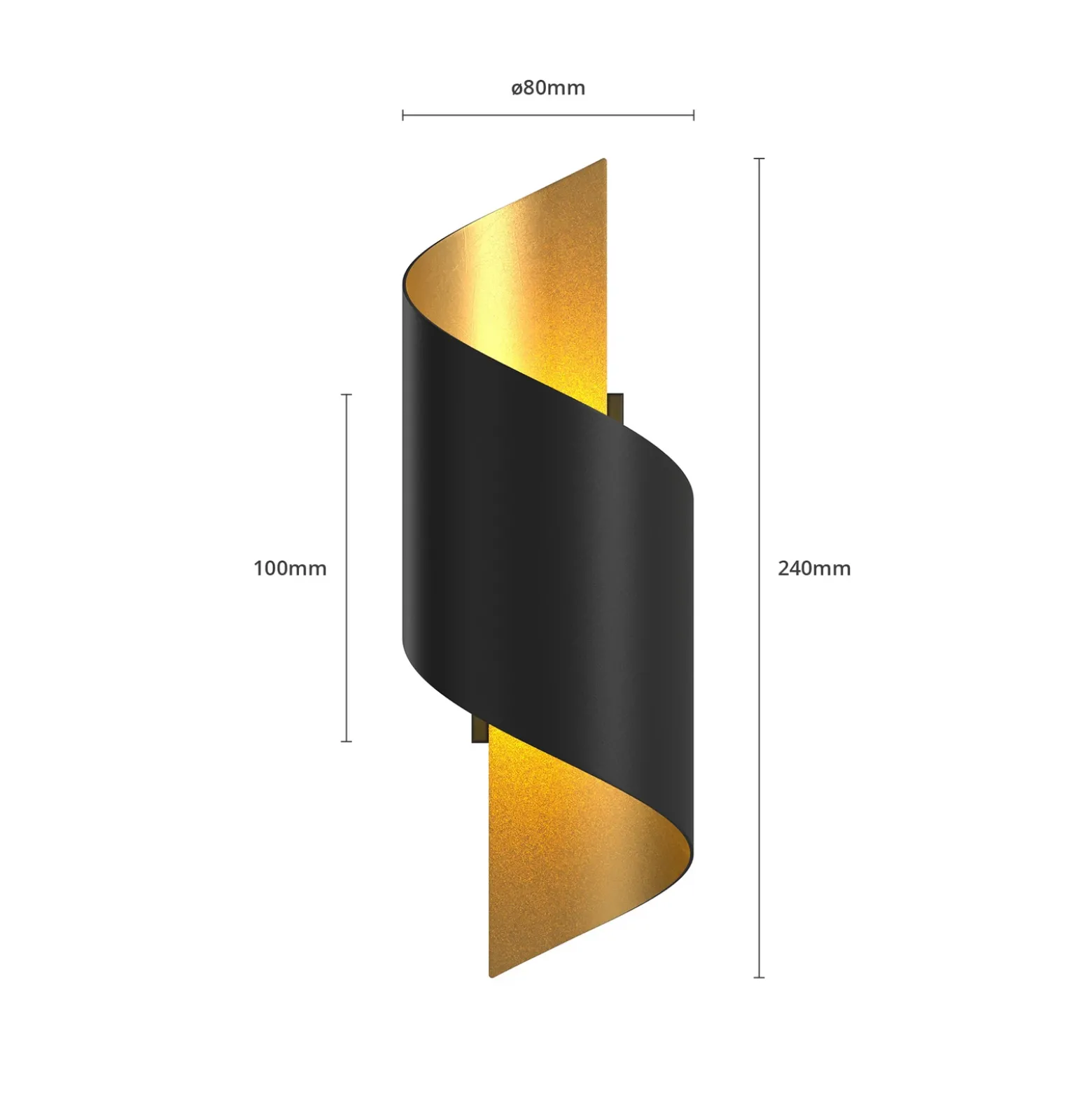 Aplique de pared Lindby Desirio, set de 3, negro, dorado, G9
