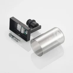 Aplique de pared Lindby Emavi, negro/gris humo, cristal, E27