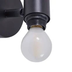 Aplique de pared Lindby Eskil, Ø 10 cm, negro, bambú
