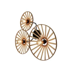 Aplique de pared Lindby Evandor, color natural, bambú, 3 luces, E27
