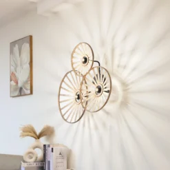Aplique de pared Lindby Evandor, color natural, bambú, 3 luces, E27