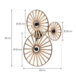 Aplique de pared Lindby Evandor, color natural, bambú, 3 luces, E27