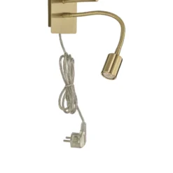 Aplique de pared Lindby Florens, latón, lámpara de lectura LED, 23,5 cm