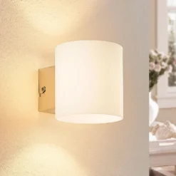 Aplique de pared Lindby Gerrit, blanco, cristal, 10 cm de altura, arriba/abajo,