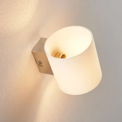 Aplique de pared Lindby Gerrit, blanco, cristal, 10 cm de altura, arriba/abajo,