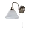 Aplique de pared Lindby Hanna, 18 m, latón envejecido, metal, cristal