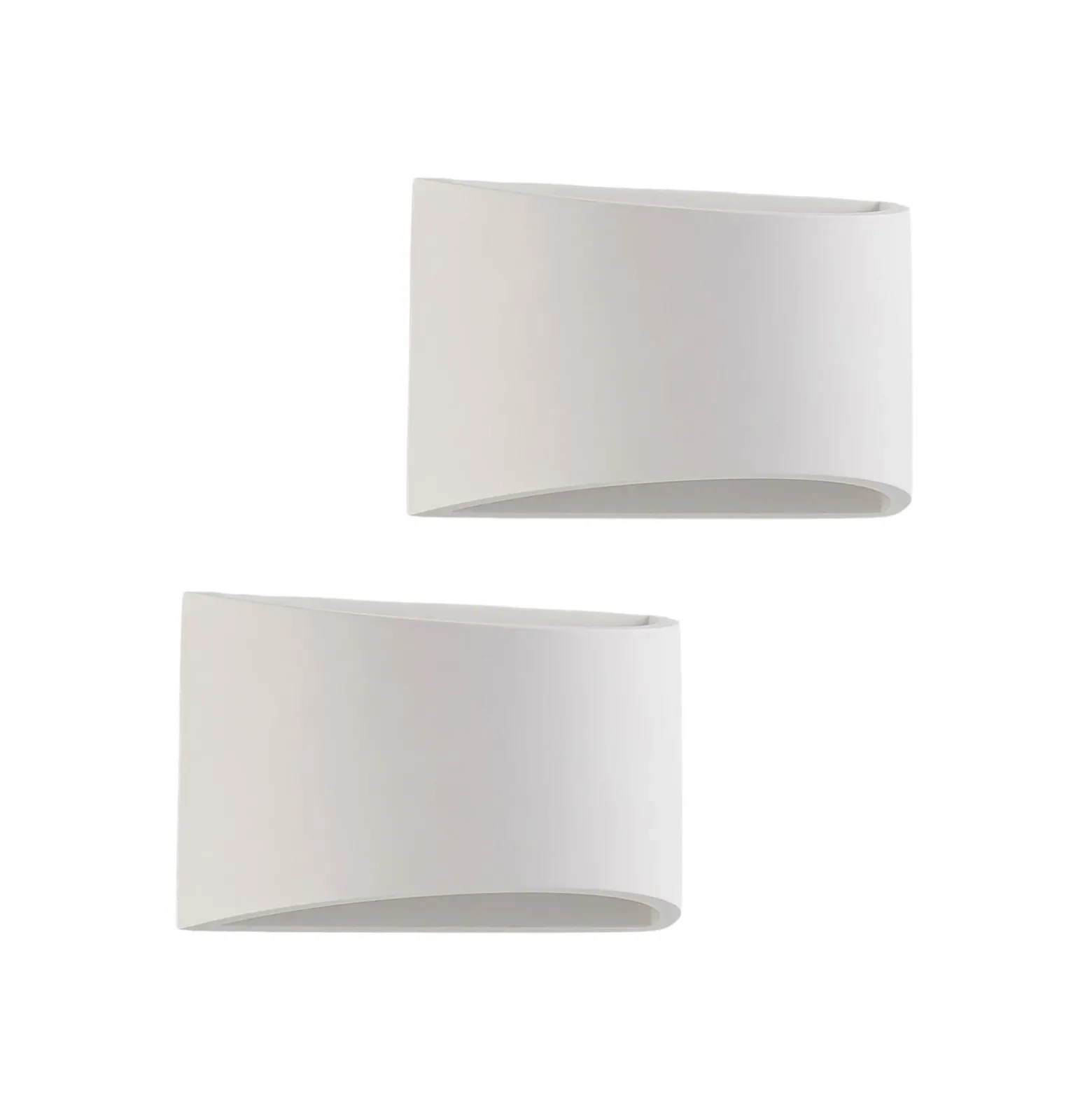 Aplique de pared Lindby Heiko, 20cm, set de 2, arriba/abajo, escayola, blanco