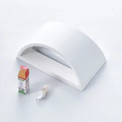 Aplique de pared Lindby Heiko, set de 3, arriba/abajo, escayola, blanco