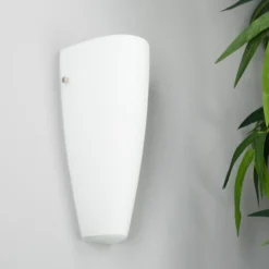 Aplique de pared Lindby Hermine, blanco, cristal, altura 31 cm, E27