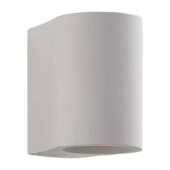 Aplique de pared Lindby Jannes, redondo, blanco, escayola, G9, pintable
