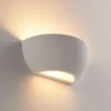 Aplique de pared Lindby «Jimmy», blanco, yeso, semicircular, 24 cm, E14